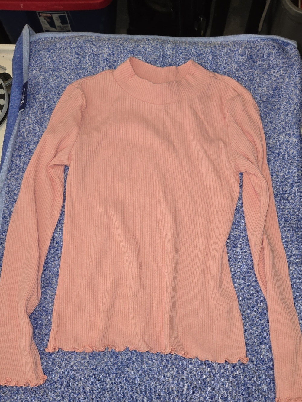 Old Navy Pink Ribbed Mock-Neck Long Sleeve Top